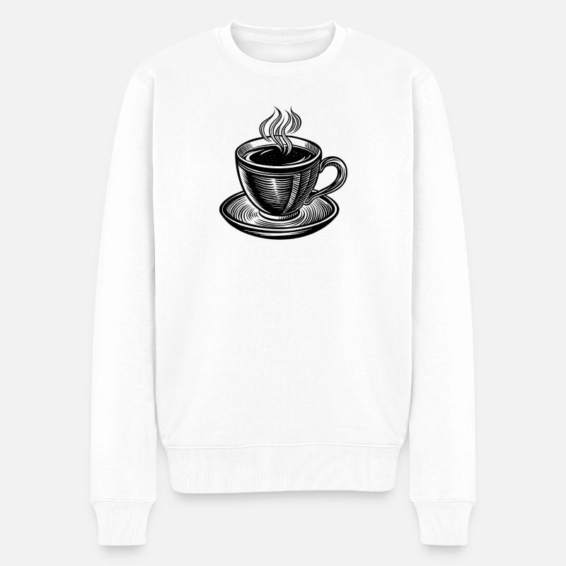 Kaffeetasse - Männer Premium Bio Pullover - Weiß