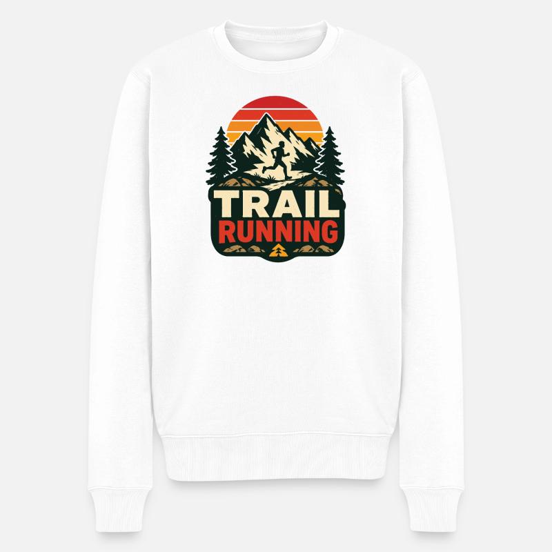 Trailrunning - Männer Premium Bio Pullover - Weiß