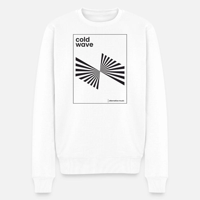 Design eines Cold-Wave-Musikplakats - Männer Premium Bio Pullover - Weiß