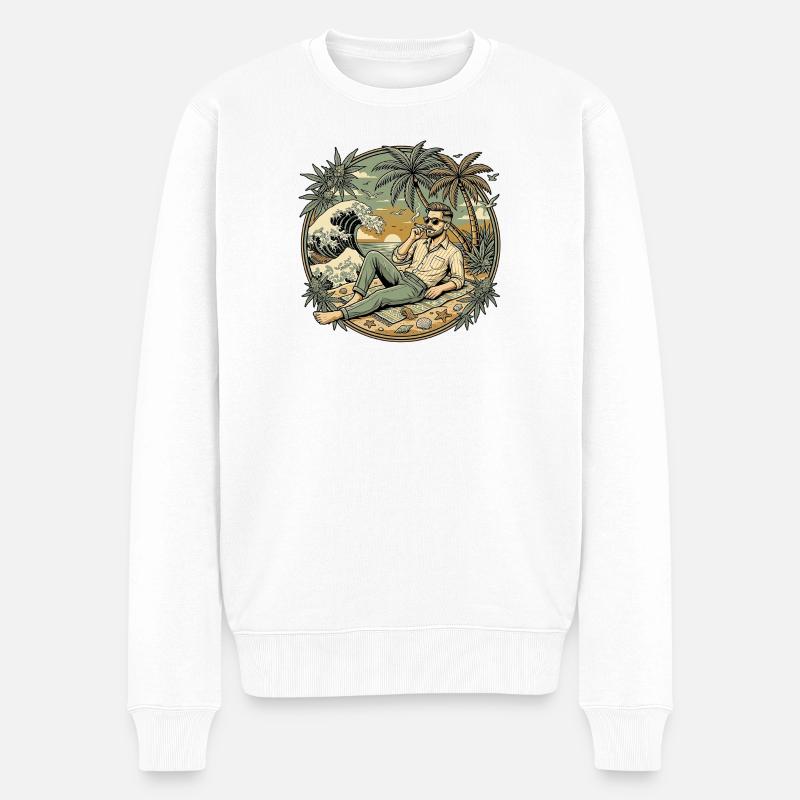 Smoky Summer - Männer Premium Bio Pullover - Weiß