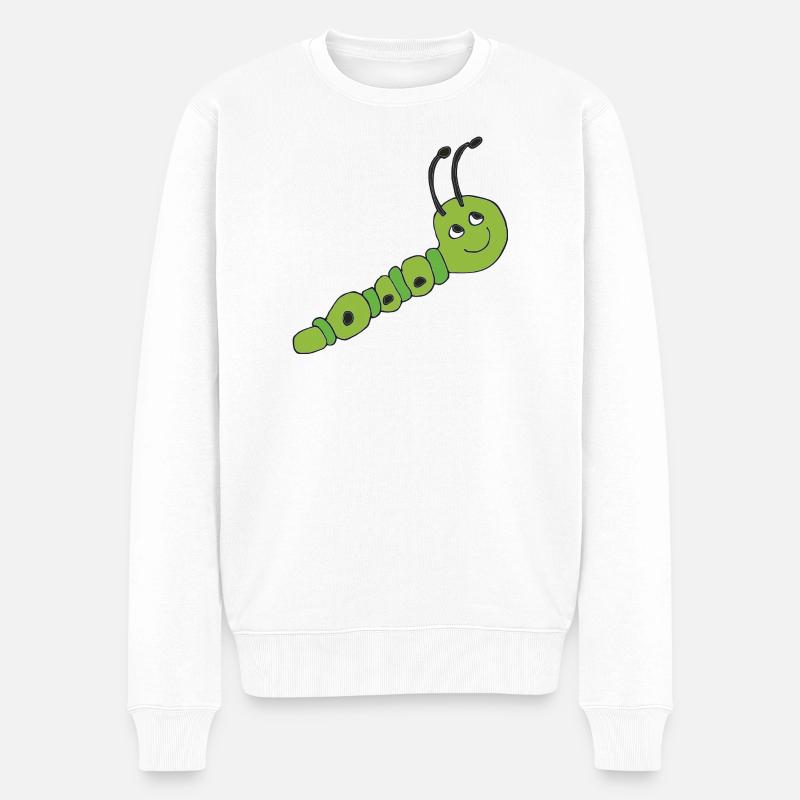 raupe - Männer Premium Bio Pullover - Weiß