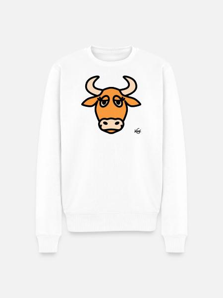 Taurus Large - Men's Premium Organic Jumper - white