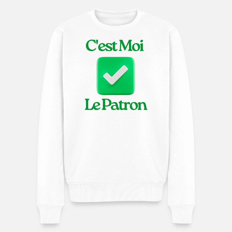C’est Moi Le Patron - Pull Premium bio Homme - blanc