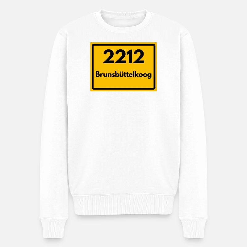 ALTE POSTLEITZAHL 2212 BRUNSBÜTTELKOOG - Männer Premium Bio Pullover - Weiß