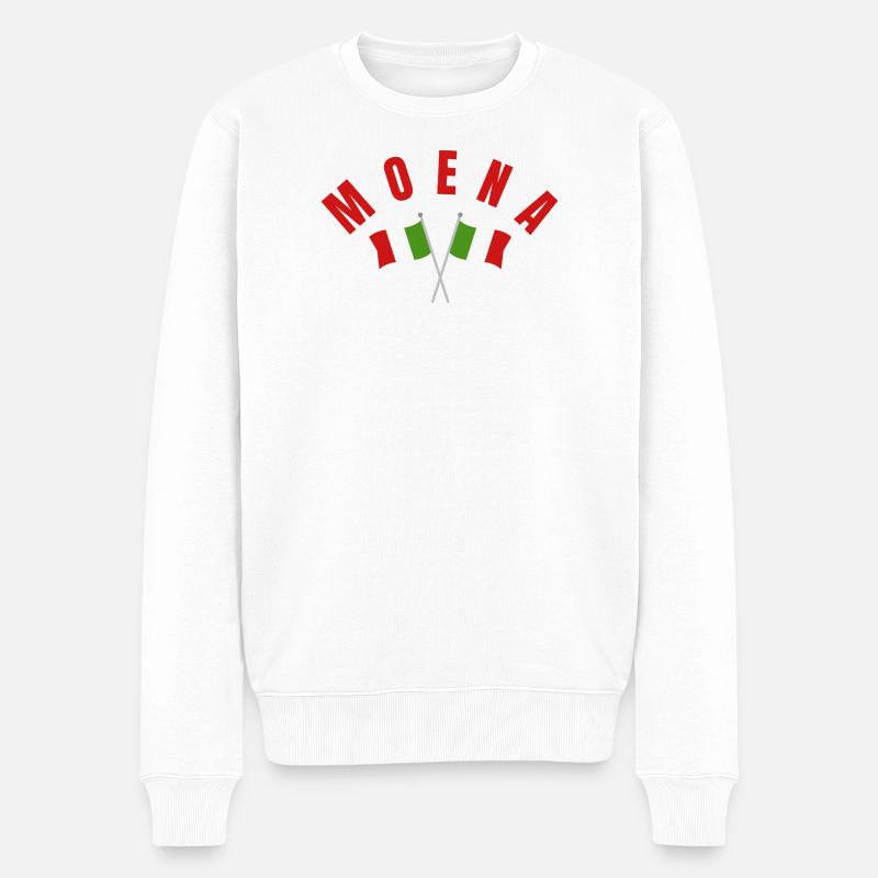 Modena Italienische Flaggen - Männer Premium Bio Pullover - Weiß