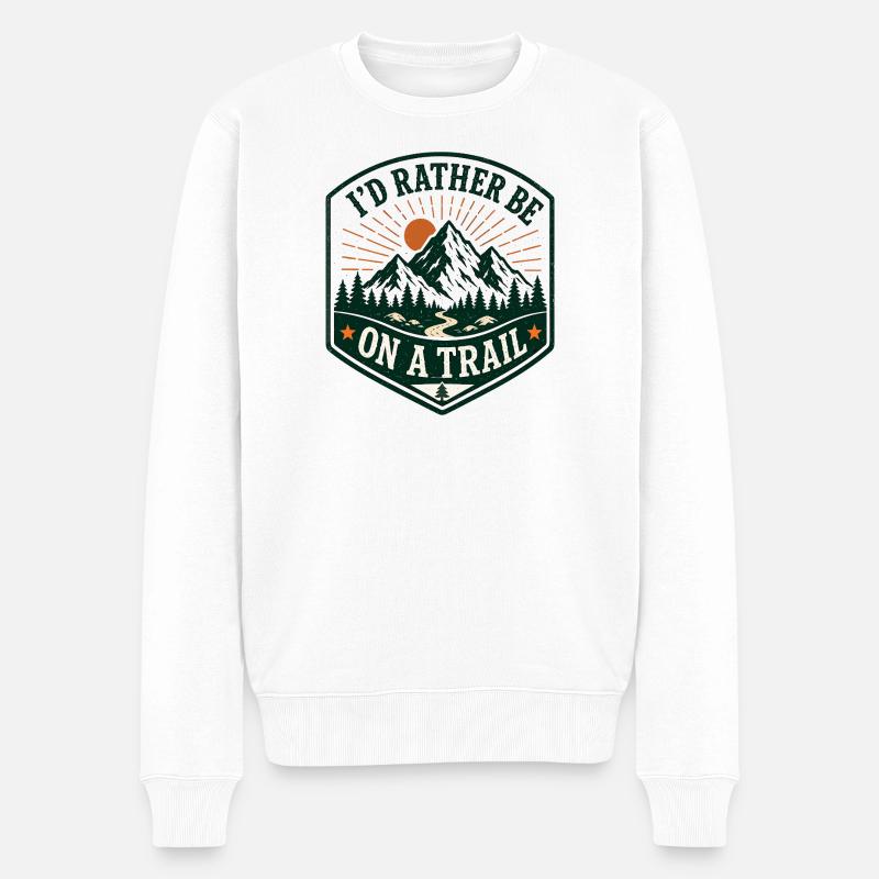 Je préfère être sur un sentier - Pull Premium bio Homme - blanc