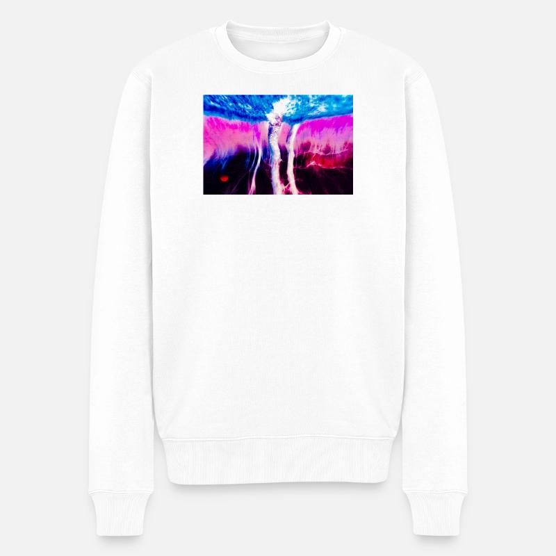 Neon Rift Psychédélique - Pull Premium bio Homme - blanc