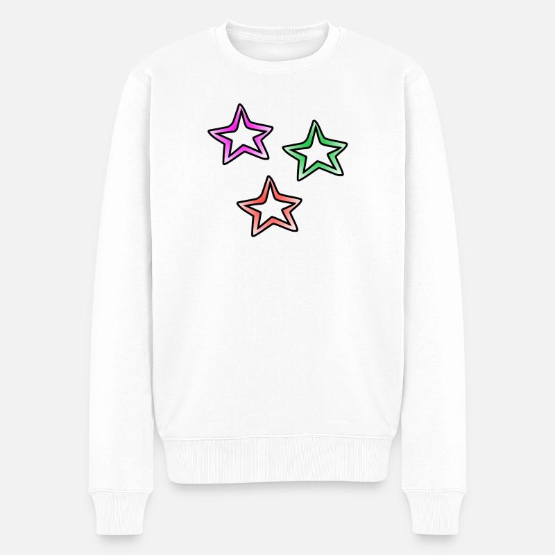 Sterne - Männer Premium Bio Pullover - Weiß