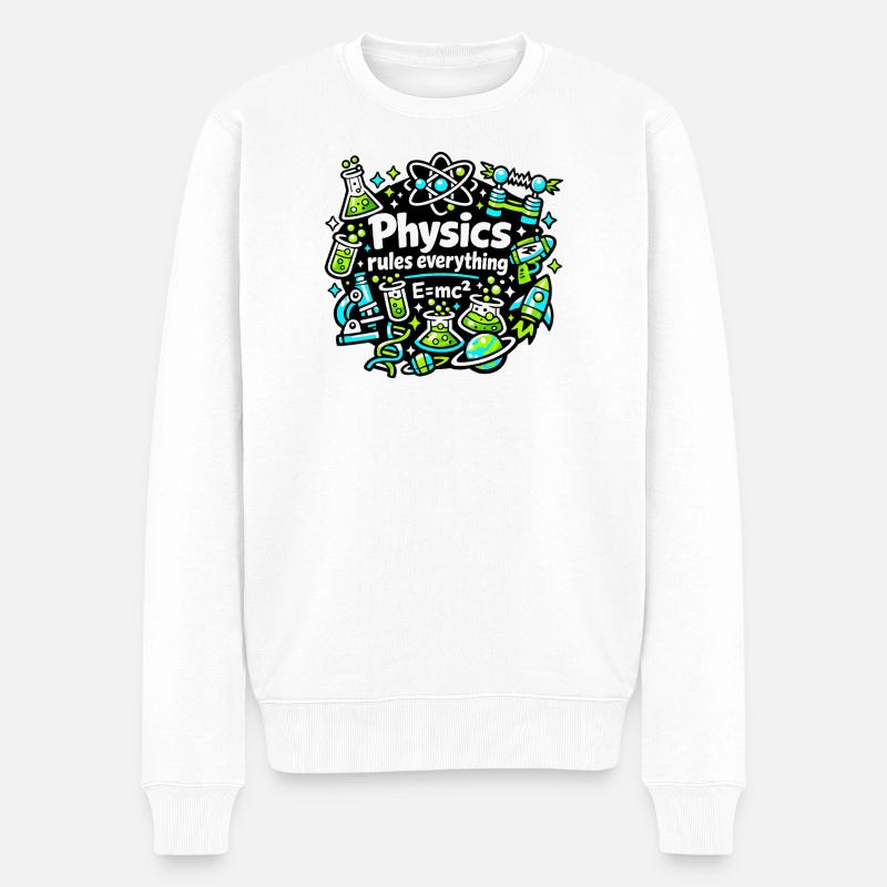 Physics regulates everything - Men's Premium Organic Jumper - white