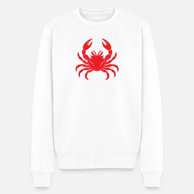 Krabbe - Männer Premium Bio Pullover - Weiß