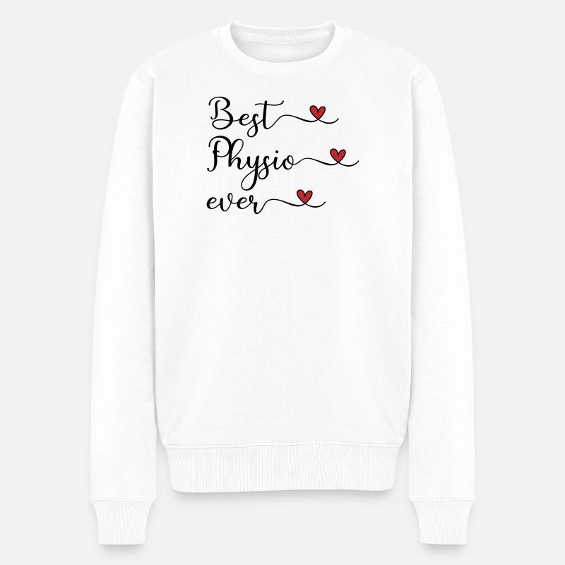 Bester Physiotherapeut - Männer Premium Bio Pullover - Weiß