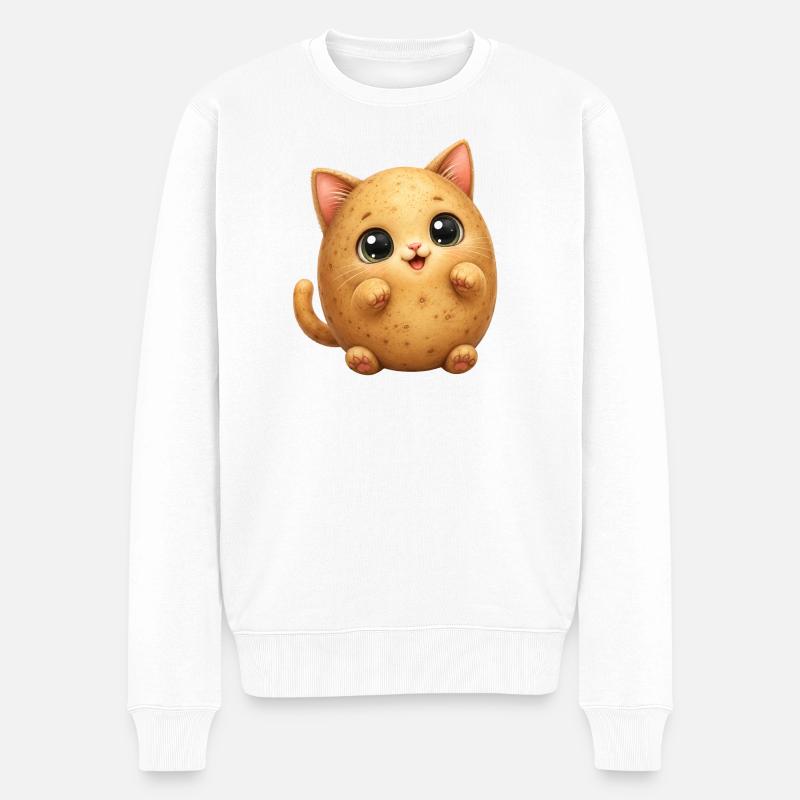 Chat de Patate mignon - Pull Premium bio Homme - blanc