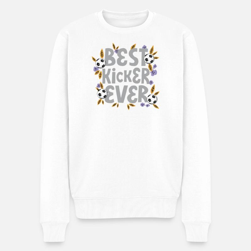 Best Kicker Ever – Fußball - Männer Premium Bio Pullover - Weiß