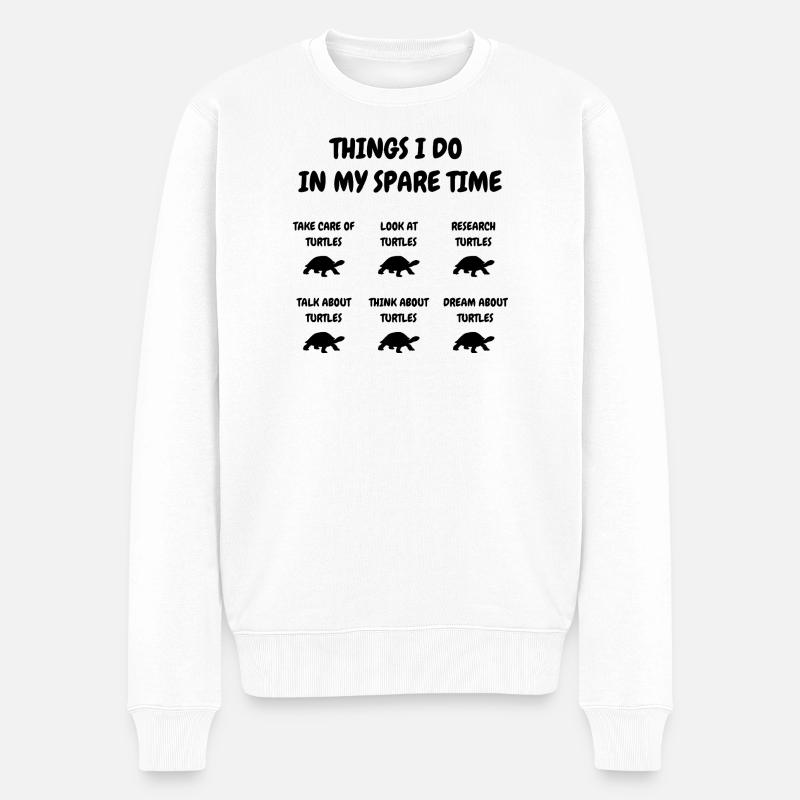 Obsédé par les tortues - Pull Premium bio Homme - blanc