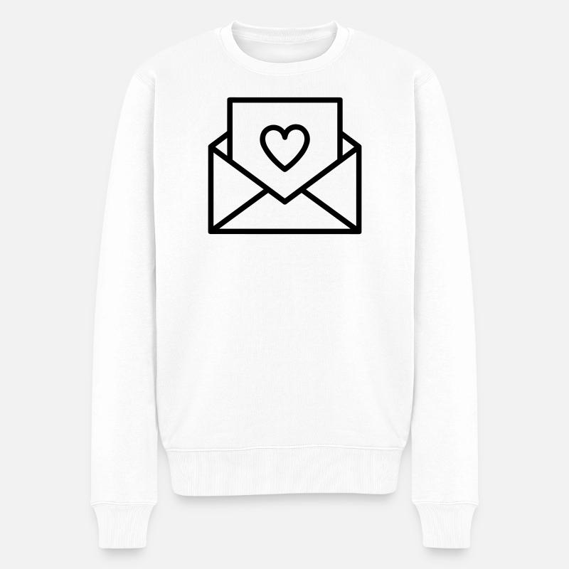 Liebesbrief - Männer Premium Bio Pullover - Weiß