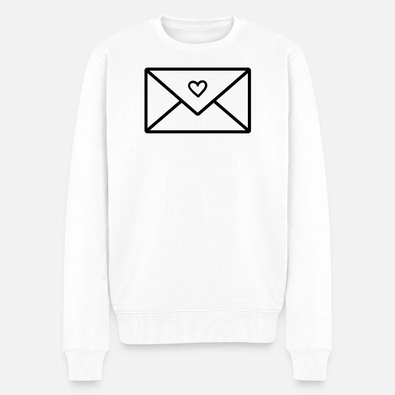 Liebesbrief - Männer Premium Bio Pullover - Weiß