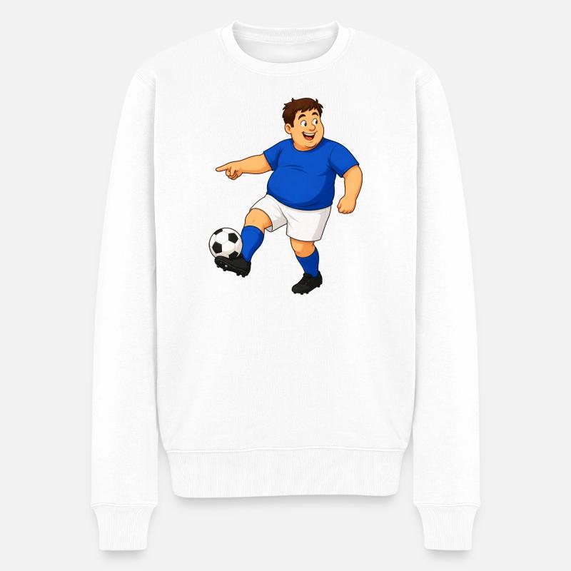 Fußballer in Aktion - Männer Premium Bio Pullover - Weiß