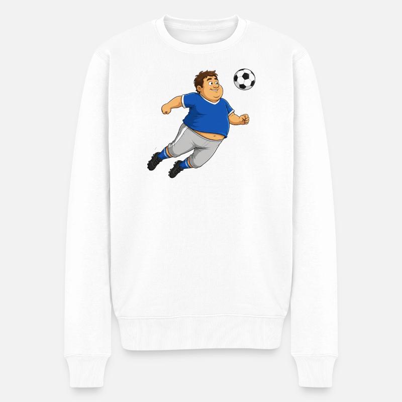 Fußballer mit Ball - Männer Premium Bio Pullover - Weiß