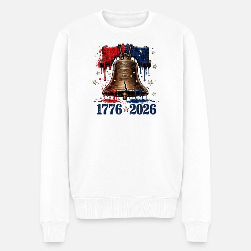 Freiheitsglocke 1776–2026 - Männer Premium Bio Pullover - Weiß