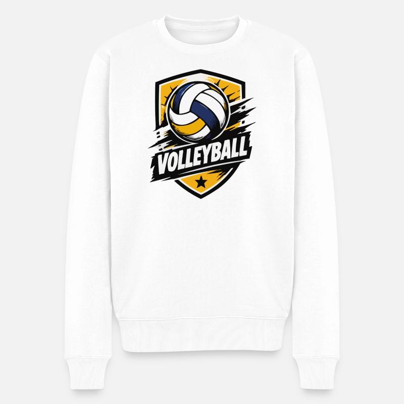 Schlagkraft Volleyball Shield - Männer Premium Bio Pullover - Weiß