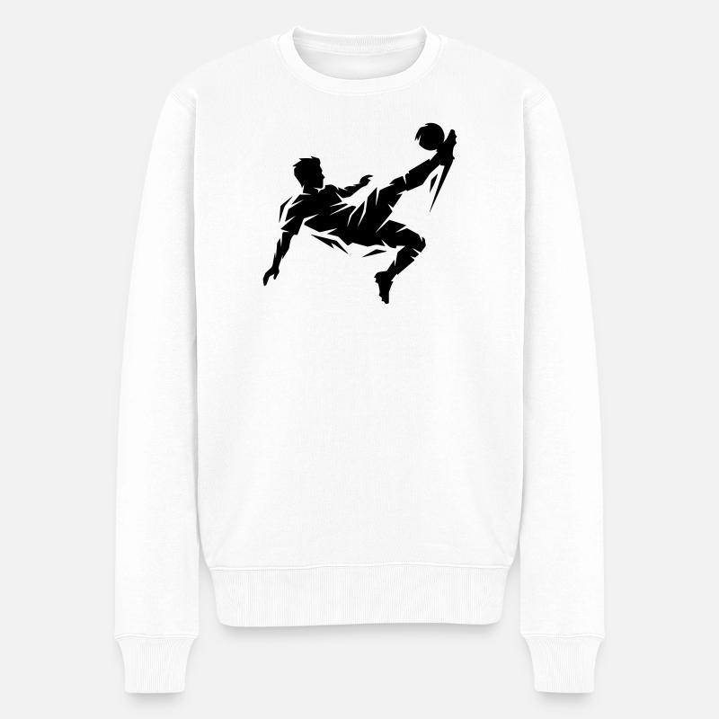 Footballeur Silhouette Footballeur - Pull Premium bio Homme - blanc