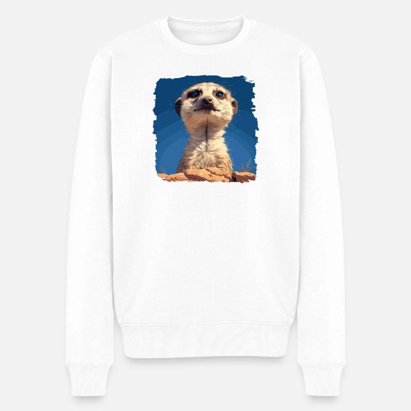 Suricate Erdmännchen - Pull Premium bio Homme - blanc