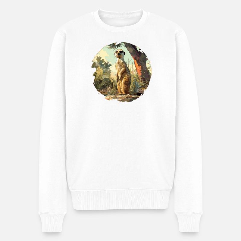 Suricate Erdmännchen - Pull Premium bio Homme - blanc