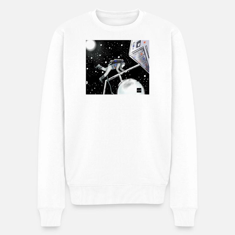 Explorateur spatial en orbite - Pull Premium bio Homme - blanc