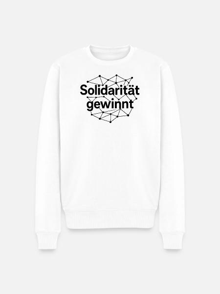 Solidarität Gewinnt Statement Spruch - Männer Premium Bio Pullover - Weiß