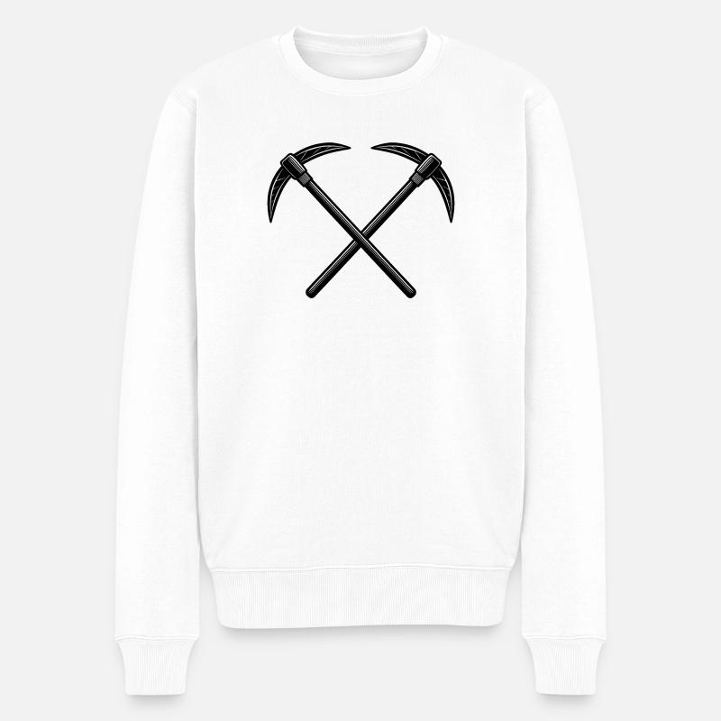 Kreuzspitzhacken - Männer Premium Bio Pullover - Weiß