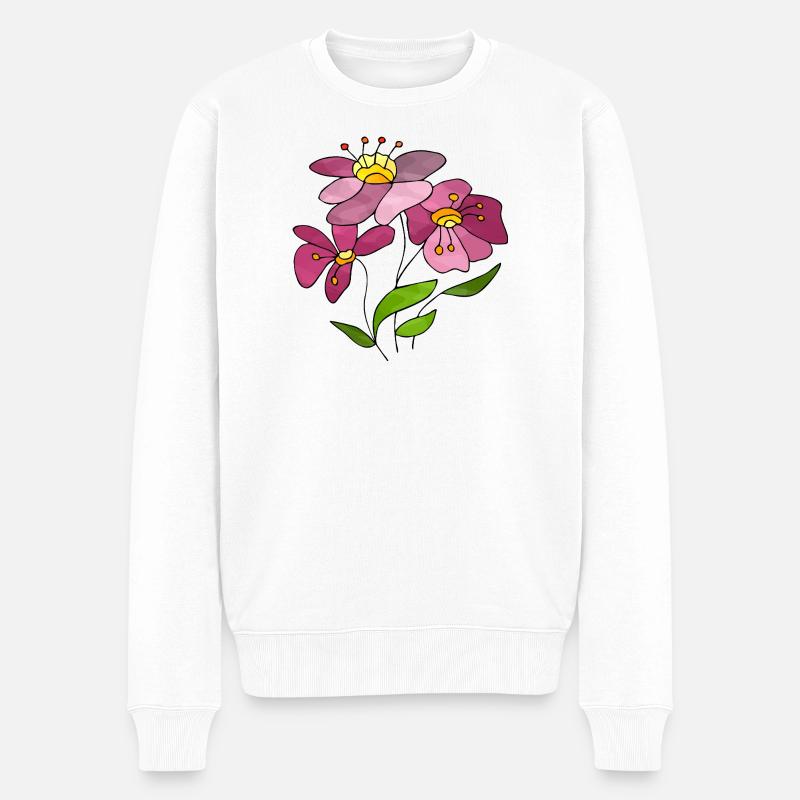 Fleur - Pull Premium bio Homme - blanc