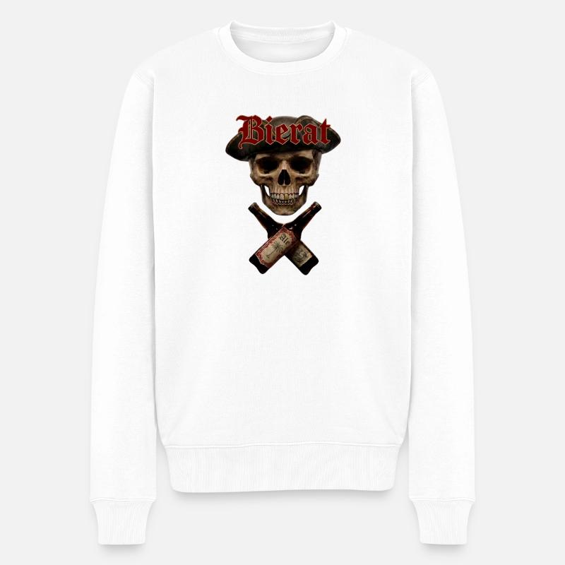 Bouteilles de bière Skull - Pull Premium bio Homme - blanc