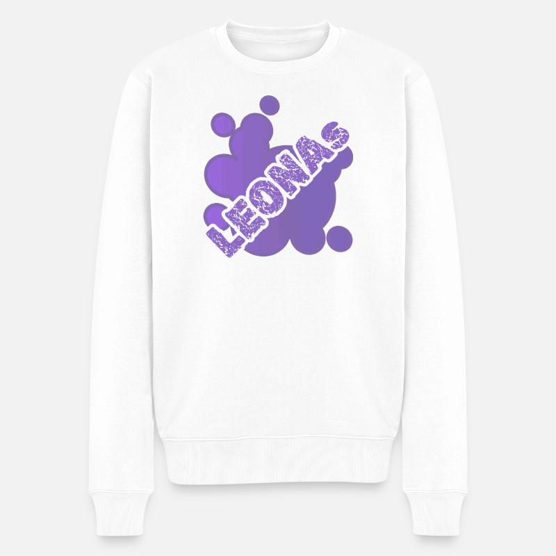 Leonas als Tier - Männer Premium Bio Pullover - Weiß