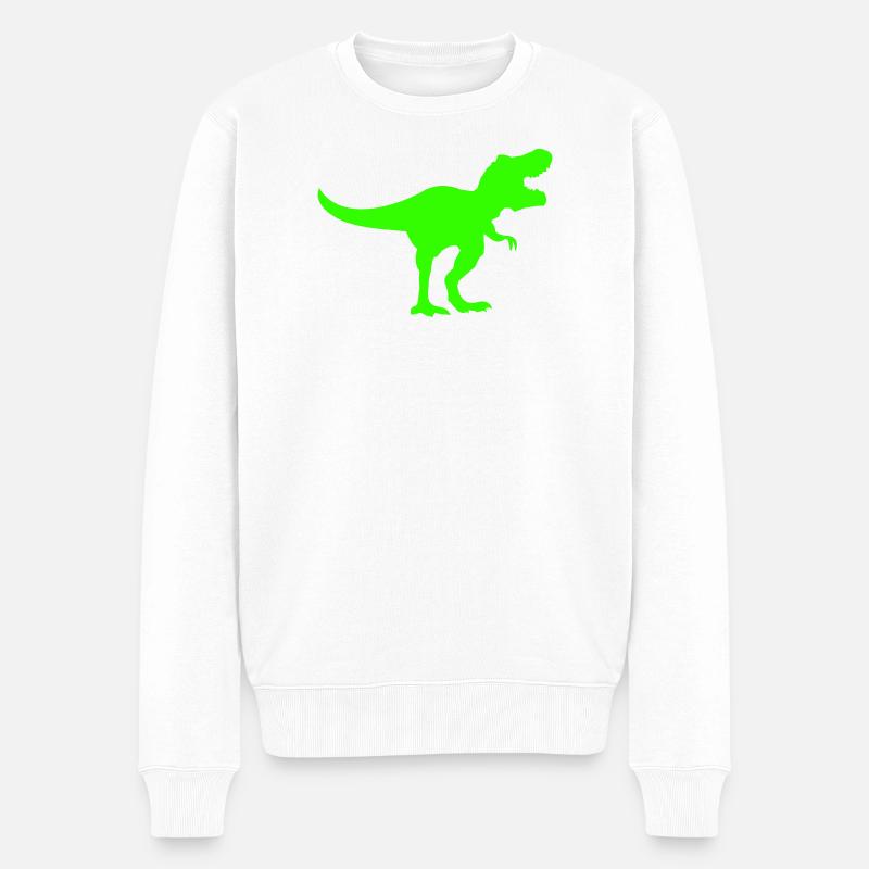 Silhouette de Dino Rex Vert - Pull Premium bio Homme - blanc