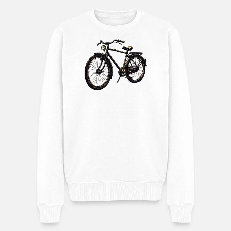 Silhouette de vélo rétro - Pull Premium bio Homme - blanc