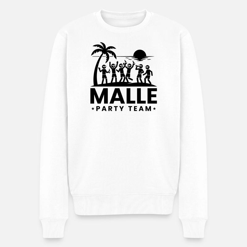 Vacances de l’équipe Malle Party - Pull Premium bio Homme - blanc