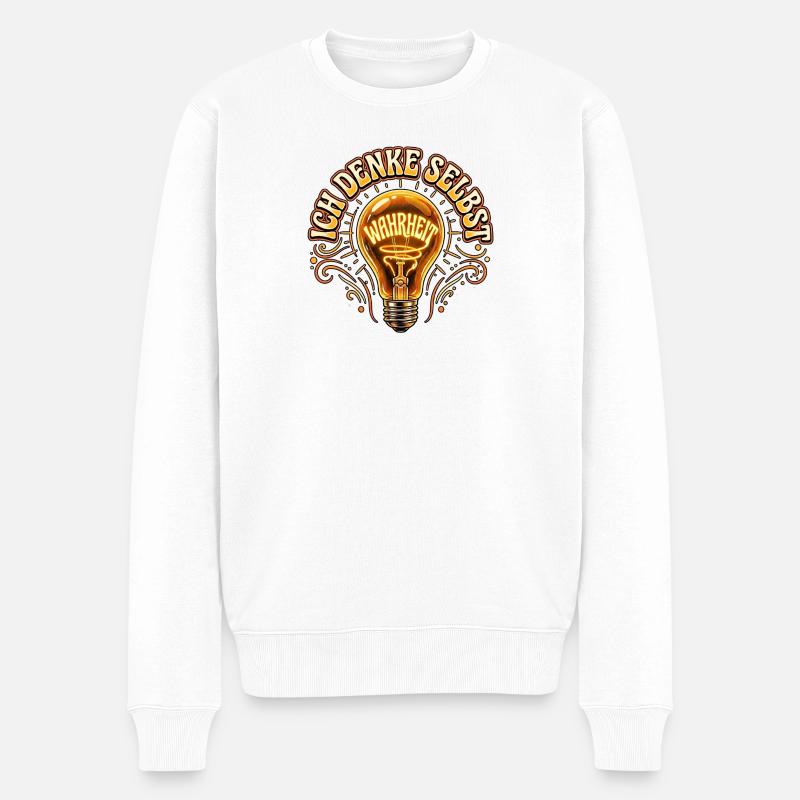 Ich Denke Selbst - Männer Premium Bio Pullover - Weiß