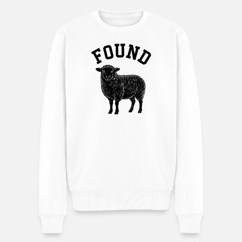 Silhouette de mouton trouvée - Pull Premium bio Homme - blanc
