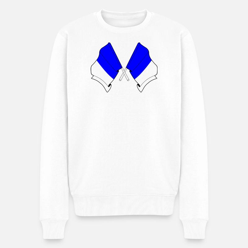 Spa Twin Flags - Pull Premium bio Homme - blanc
