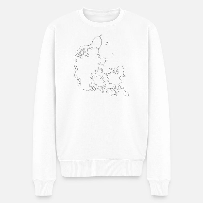 Dänemarkkarte - Männer Premium Bio Pullover - Weiß
