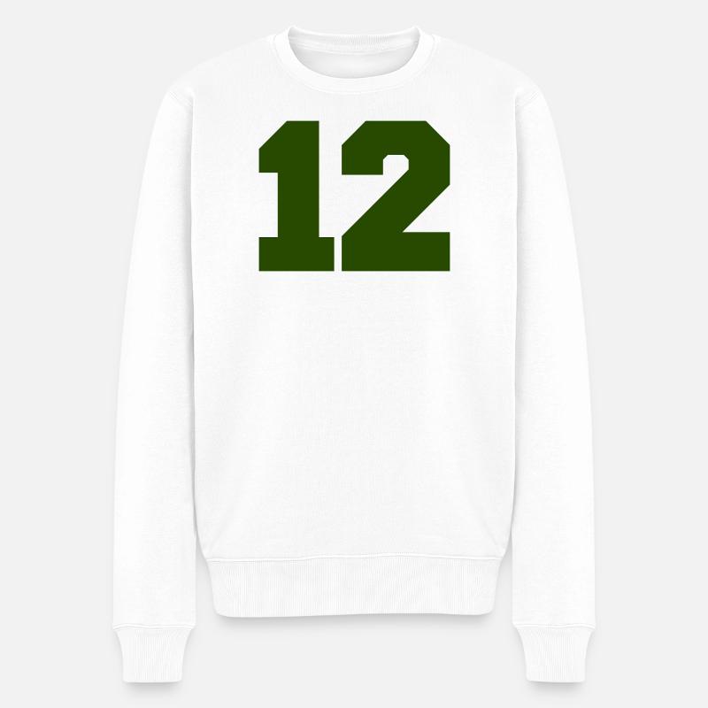 12- - Männer Premium Bio Pullover - Weiß