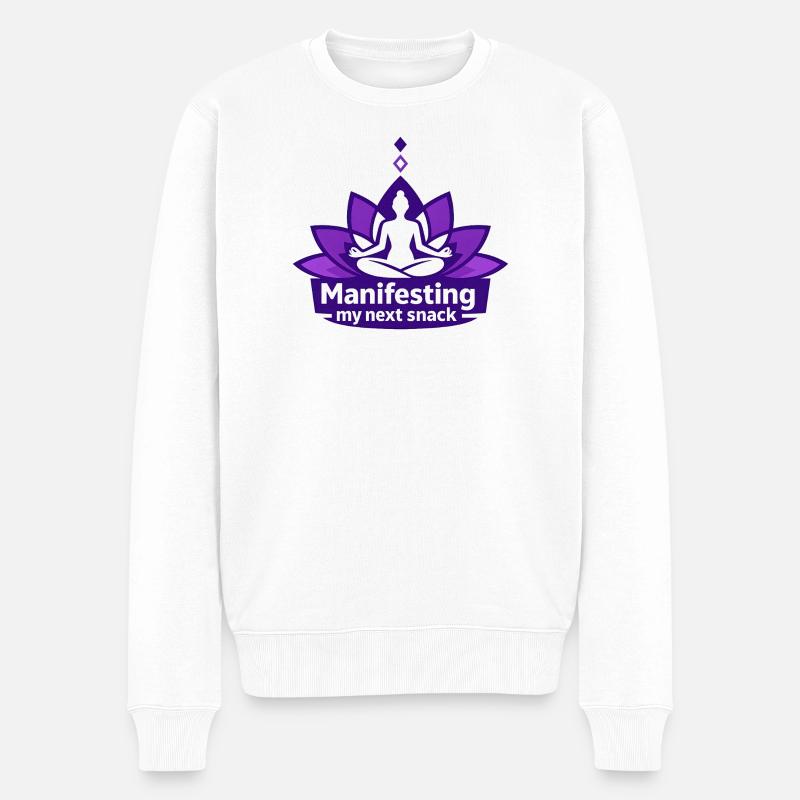 Manifestieren meines nächsten Snacks - Männer Premium Bio Pullover - Weiß