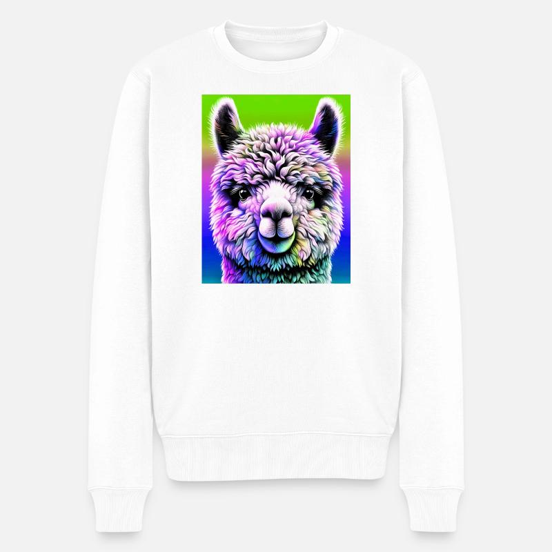 Alpaka - Männer Premium Bio Pullover - Weiß