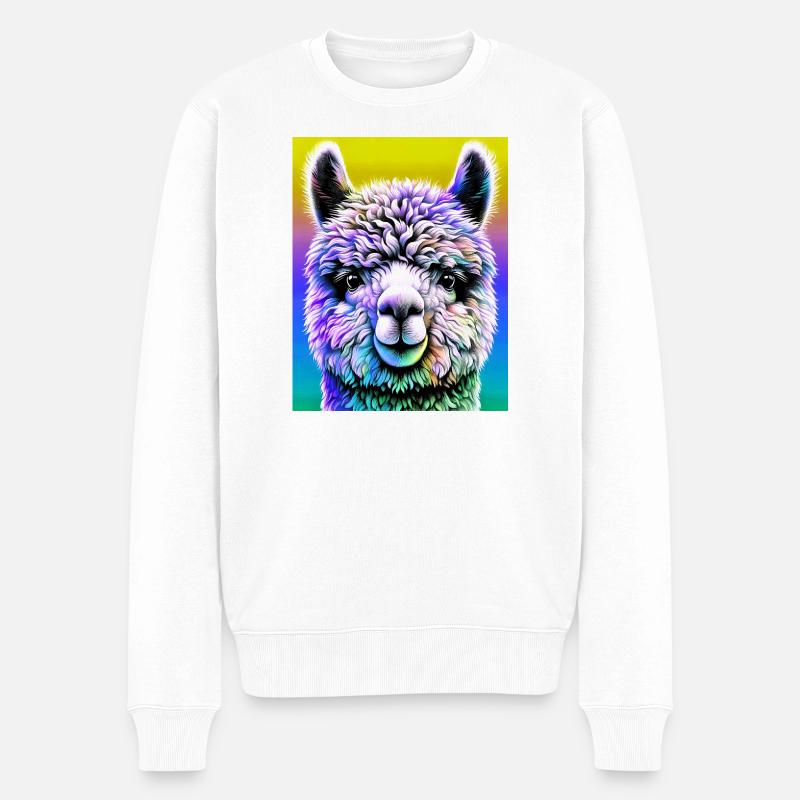 Alpaka - Männer Premium Bio Pullover - Weiß