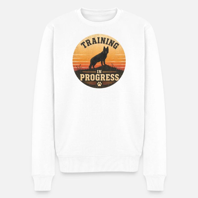 Training in Progress - Männer Premium Bio Pullover - Weiß