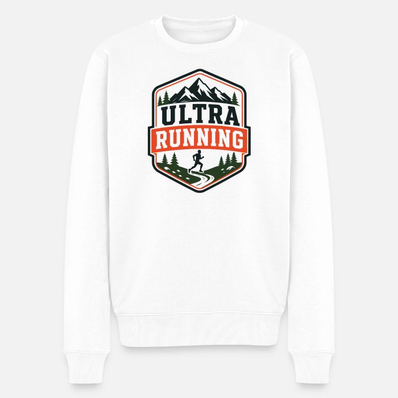 Ultra Running Trail Runner Shield - Männer Premium Bio Pullover - Weiß