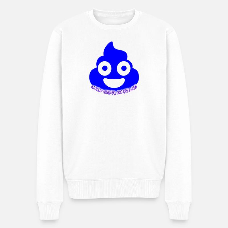 Blue Poop Glow - Männer Premium Bio Pullover - Weiß