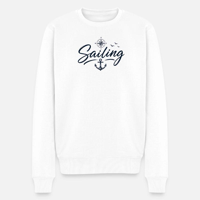 Sailing Love - Männer Premium Bio Pullover - Weiß