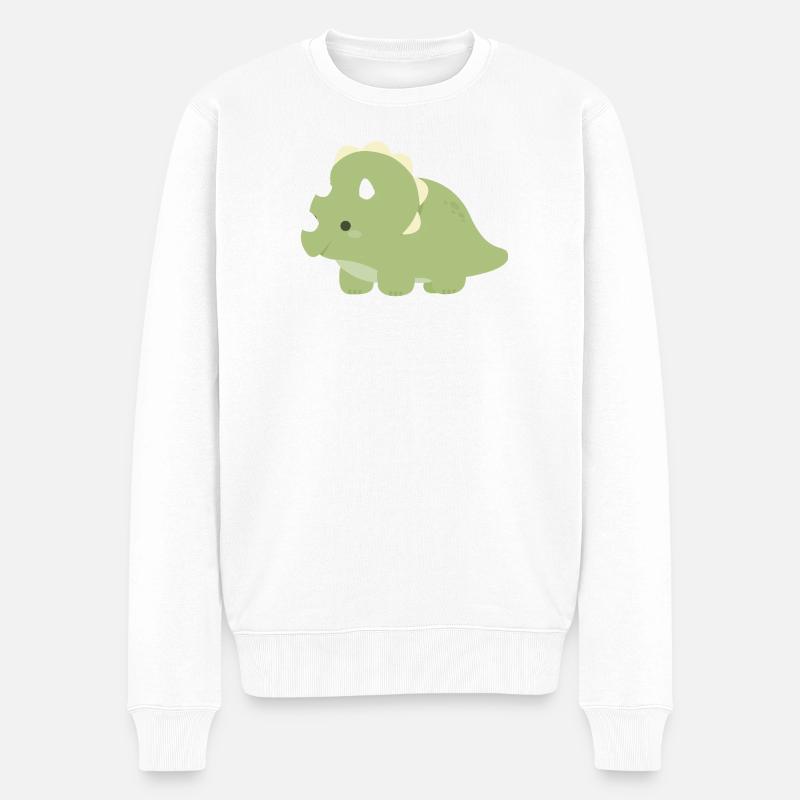 Charme Tricératops d’Émeraude - Pull Premium bio Homme - blanc