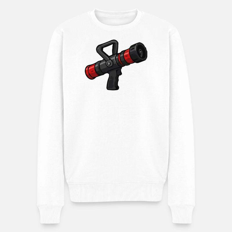 SciFi Flammenwerfer-Design - Männer Premium Bio Pullover - Weiß